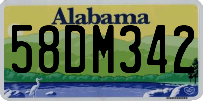 AL license plate 58DM342