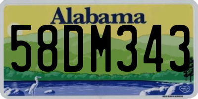 AL license plate 58DM343