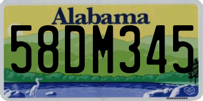 AL license plate 58DM345