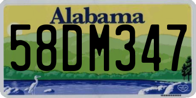 AL license plate 58DM347