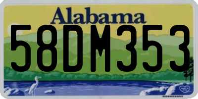AL license plate 58DM353