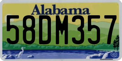 AL license plate 58DM357
