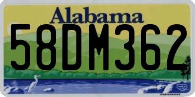 AL license plate 58DM362
