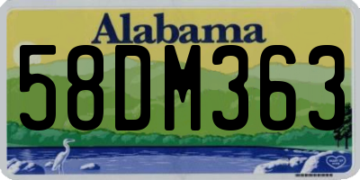 AL license plate 58DM363