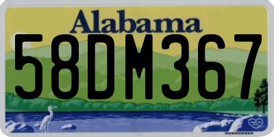 AL license plate 58DM367