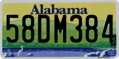 AL license plate 58DM384