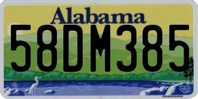 AL license plate 58DM385