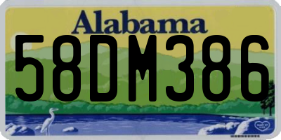 AL license plate 58DM386
