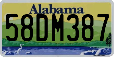 AL license plate 58DM387