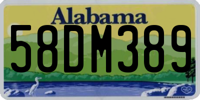 AL license plate 58DM389