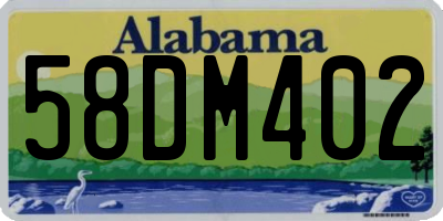 AL license plate 58DM402