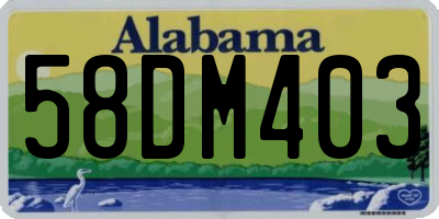 AL license plate 58DM403