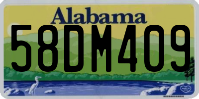 AL license plate 58DM409