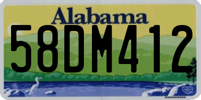AL license plate 58DM412