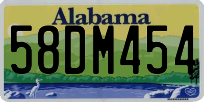 AL license plate 58DM454