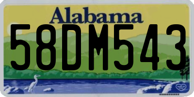 AL license plate 58DM543