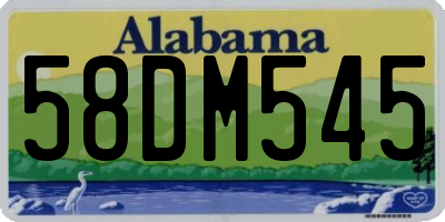 AL license plate 58DM545