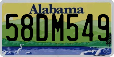 AL license plate 58DM549