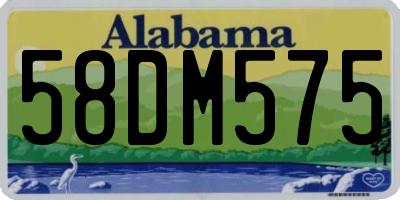AL license plate 58DM575