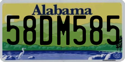 AL license plate 58DM585