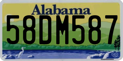 AL license plate 58DM587