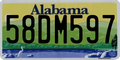 AL license plate 58DM597