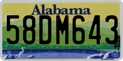 AL license plate 58DM643