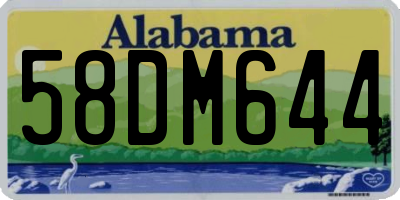 AL license plate 58DM644