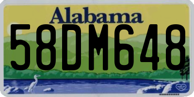 AL license plate 58DM648