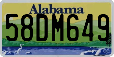 AL license plate 58DM649