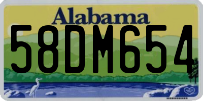 AL license plate 58DM654