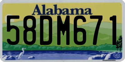 AL license plate 58DM671