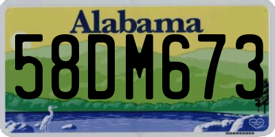 AL license plate 58DM673