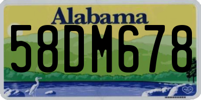 AL license plate 58DM678