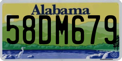 AL license plate 58DM679