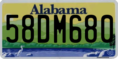 AL license plate 58DM680