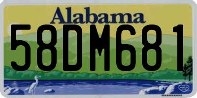 AL license plate 58DM681