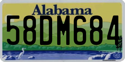 AL license plate 58DM684