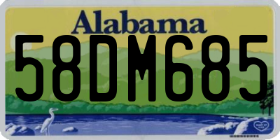 AL license plate 58DM685