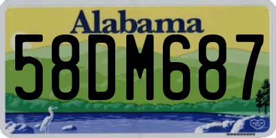 AL license plate 58DM687