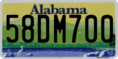 AL license plate 58DM700
