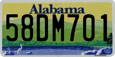 AL license plate 58DM701