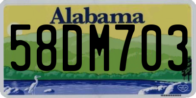 AL license plate 58DM703