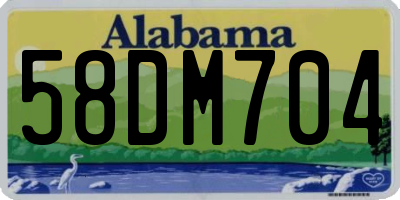 AL license plate 58DM704
