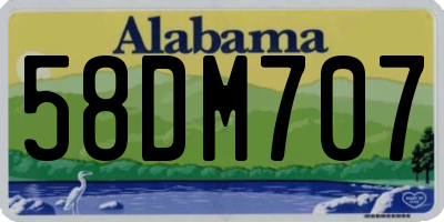 AL license plate 58DM707