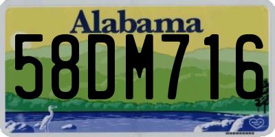 AL license plate 58DM716