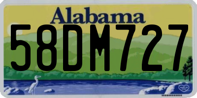 AL license plate 58DM727