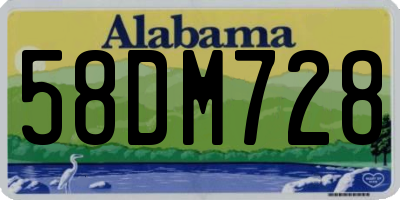 AL license plate 58DM728