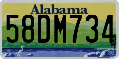 AL license plate 58DM734