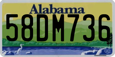 AL license plate 58DM736
